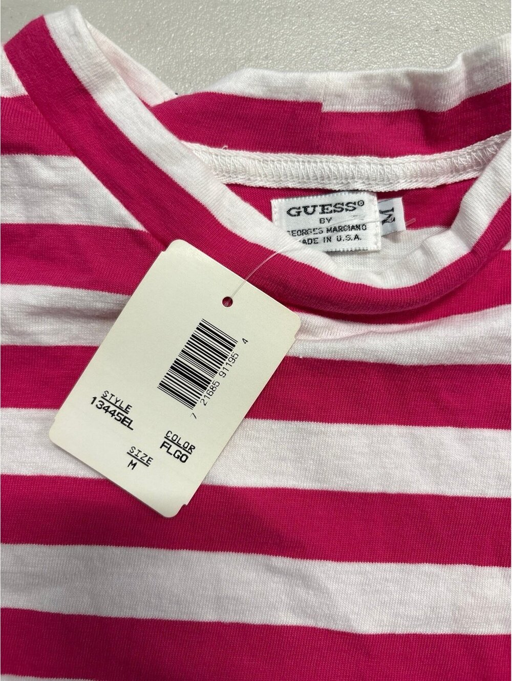 Vintage 90s Guess Jeans Striped T Shirt Georges Marciano Made In USA NWT Medium - Picture 4 of 8